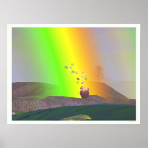 St. Patrick's Day - Regenboog Goud Poster