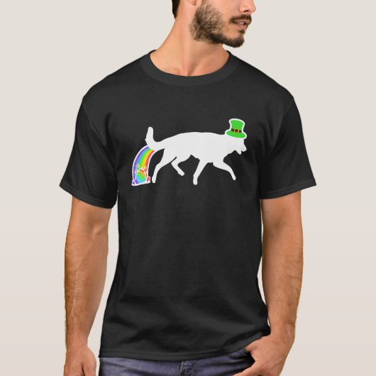 St. Patrick's Day Regenboog Hond Duitse Herder T-shirt (Voorkant)