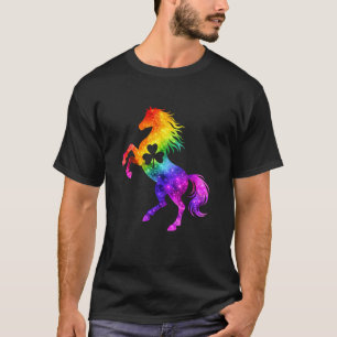 St. Patrick's Day Regenboog Melkweg Paard Klaver 1 T-shirt