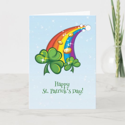 St. Patrick's Day, Regenboog, Shamrocks, Gold Coin Kaart (Voorkant)