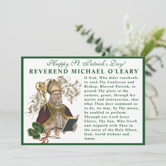 St. Patrick's Day Religieus gebed Shamrocks Kaart (Staand voorkant)