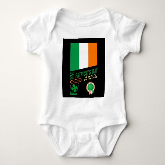 St. Patrick's Day Retro Design met vlag van Ierlan Romper (Voorkant)