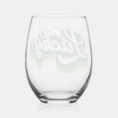 St Patrick's Day Retro Lucky Wijnglas Zonder Voet (Achterkant)