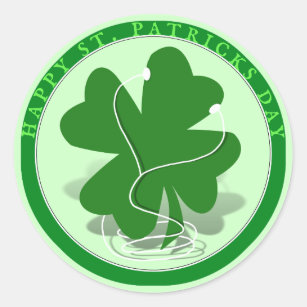 St. Patrick's Day Rish Clover Ronde Sticker