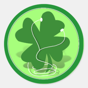 St. Patrick's Day Rish Clover Ronde Sticker