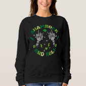 St Patrick's Day Rock and Roll Shamrock Skeleton Trui (Voorkant)