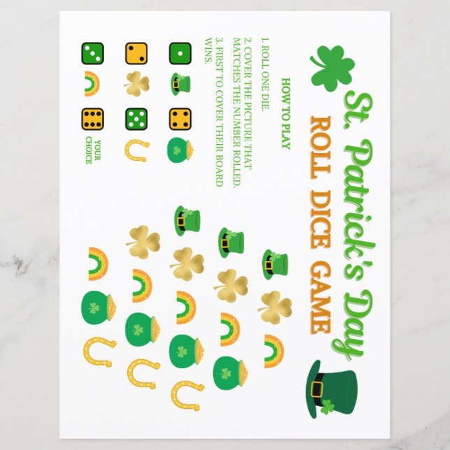 St. Patrick's Day Roll Dice Game (Voorkant)