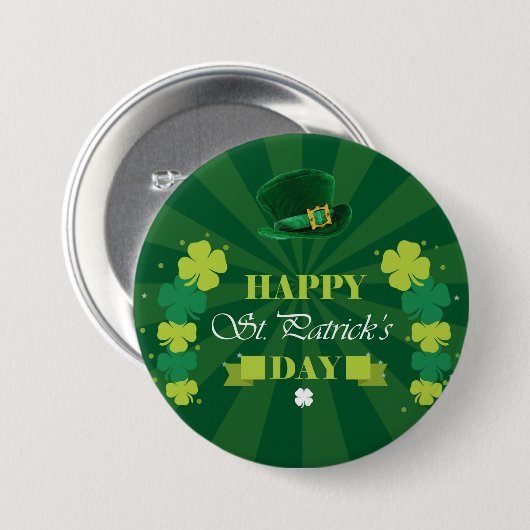 St Patrick's Day Ronde Button 7,6 Cm (Voorkant /achterkant)