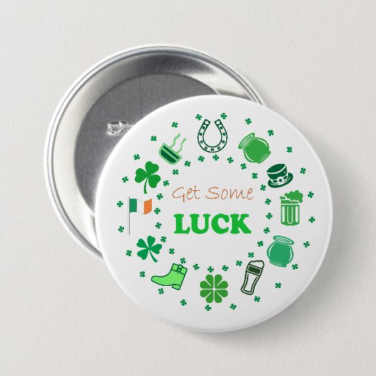 St. Patrick's Day Ronde Button 7,6 Cm (Voorkant /achterkant)