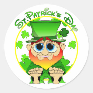 St Patrick's Day Ronde Sticker