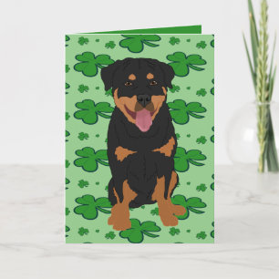 St. Patrick's Day Rottweiler Feestdagen Kaart