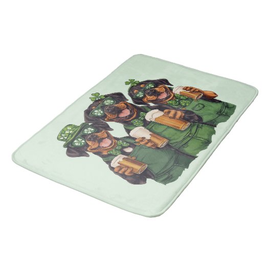 St. Patrick's Day Rottweiler Honden Badmat (Gekanteld)
