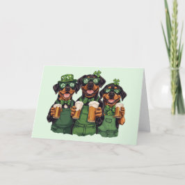 St. Patrick's Day Rottweiler Honden Feestdagen Kaart