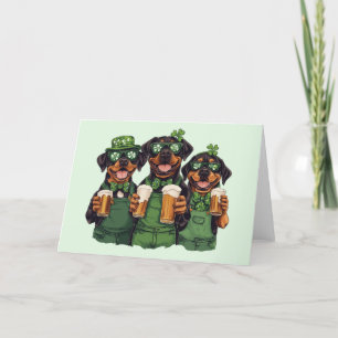 St. Patrick's Day Rottweiler Honden Feestdagen Kaart