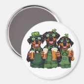St. Patrick's Day Rottweiler Honden Magneet (Voorkant / Achterkant)