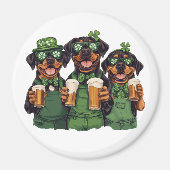St. Patrick's Day Rottweiler Honden Magneet (Voorkant)