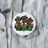 St. Patrick's Day Rottweiler Honden Ronde Button 4,0 Cm (In situ)