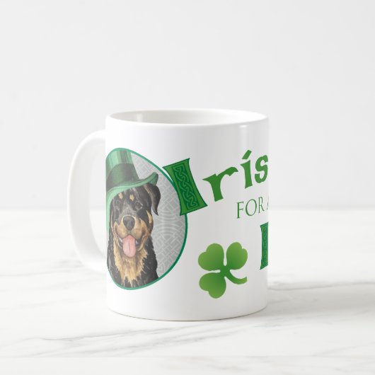 St. Patrick's Day Rottweiler Koffiemok (Voorkant links)