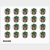 St. Patrick's Day Rottweiler Ronde Sticker (Vel)
