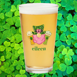St. Patrick's Day Roze Kabouter Bier Douane Glas