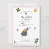 St Patricks Day Roze Regenboog 1e verjaardag Kaart (Voorkant)