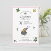 St Patricks Day Roze Regenboog 1e verjaardag Kaart (Staand voorkant)