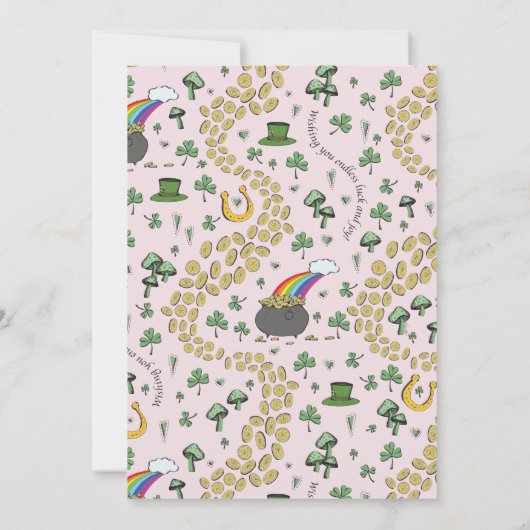 St Patricks Day Roze Regenboog 1e verjaardag Kaart (Achterkant)