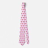 St. Patrick's Day Roze Witte Klaver Geschenk Favor Stropdas (Voorkant)