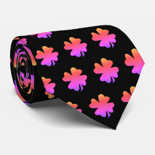 St. Patrick's Day Roze Zwarte Shamrock Cadeau Favo Stropdas