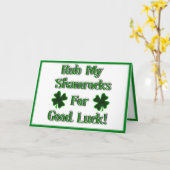 St. Patrick's Day - Rub mijn shamrocks voor goed g Kaart (Gele Bloem)