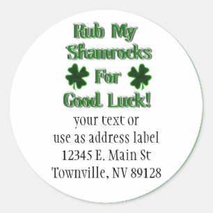St. Patrick's Day - Rub mijn shamrocks voor goed g Ronde Sticker