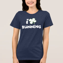 St. Patrick's Day Running Design Shamrock Marathon Tri-Blend Shirt