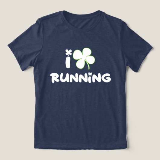 St. Patrick's Day Running Design Shamrock Marathon Tri-Blend Shirt (Design voorkant)