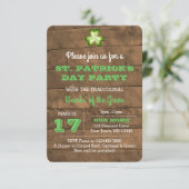 St. Patrick's Day rustieke feestuitnodiging Kaart (Staand voorkant)