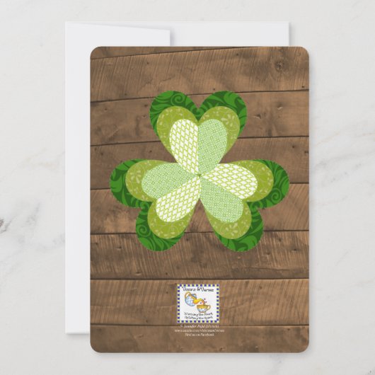 St. Patrick's Day rustieke feestuitnodiging Kaart (Achterkant)