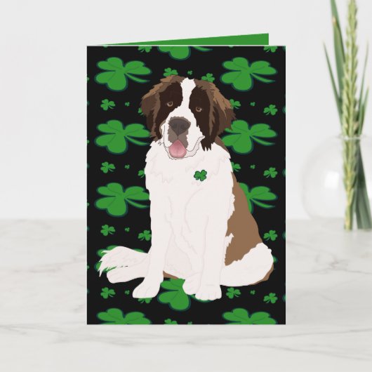 St. Patrick's Day Saint Bernard Feestdagen Kaart (Voorkant)