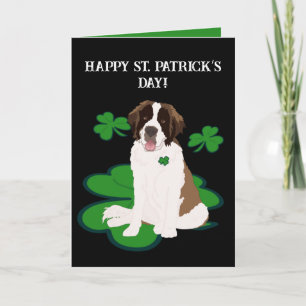 St. Patrick's Day Saint Bernard Feestdagen Kaart
