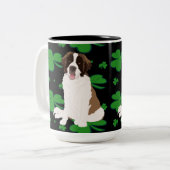 St. Patrick's Day Saint Bernard Tweekleurige Koffiemok (Voorkant links)