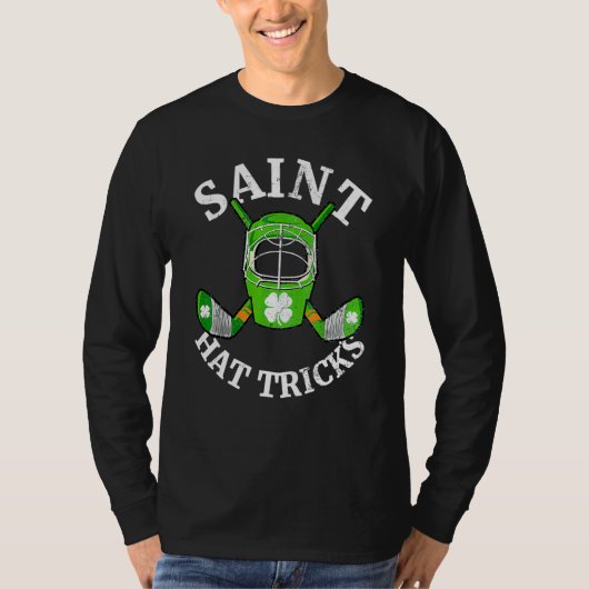 St Patricks Day Saint Hat Tricks Hockey Shamrock K T-shirt (Voorkant)