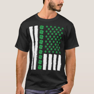 St Patrick's Day Saint Irish Flag met shamrocks S T-shirt