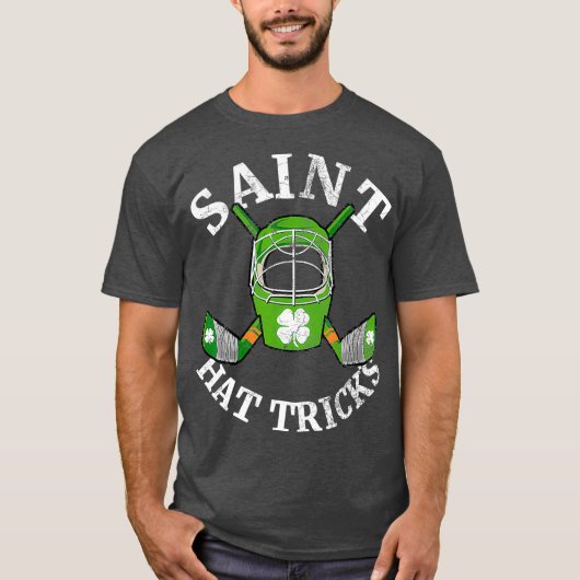 St Patricks Day Saint Pet Tricks Hockey Shamrock T-shirt (Voorkant)