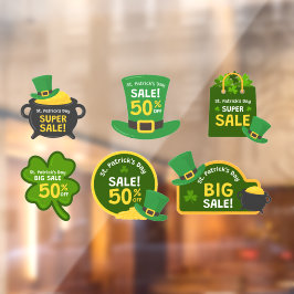 St. Patrick's Day Sale Collectie 6 Bedrijf Raamsticker
