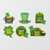 St. Patrick's Day Sale Collectie 6 Bedrijf Raamsticker (Vel)
