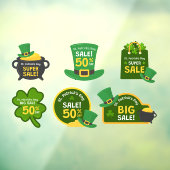 St. Patrick's Day Sale Collectie 6 Bedrijf Raamsticker (Vel 3)