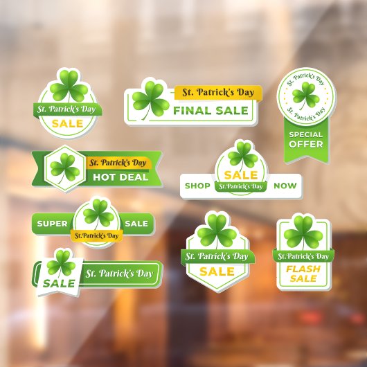 St Patrick's Day Sale Collectie 9 Zakelijk Raamsticker (Vel 2)