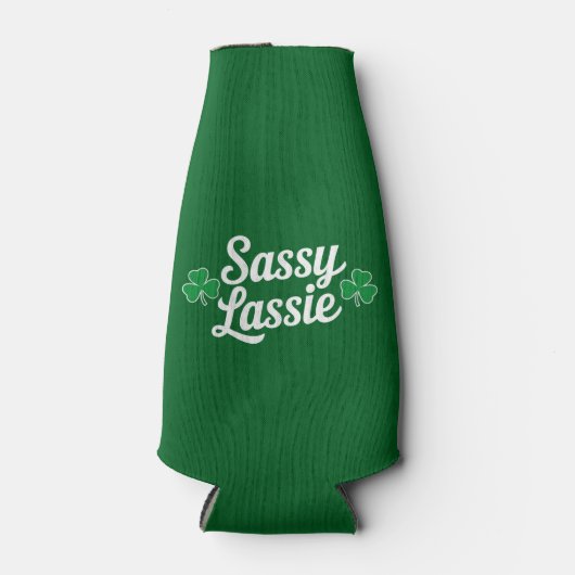 St Patricks Day Sassy Lassie Grappig Iers Flesjeskoeler (Voorkant)