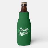 St Patricks Day Sassy Lassie Grappig Iers Flesjeskoeler (Fles Voorkant)