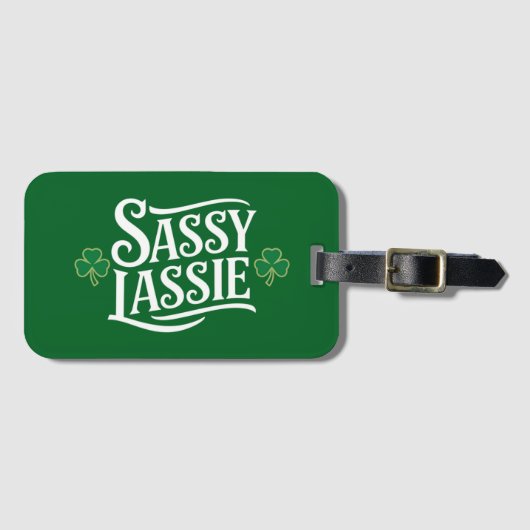 St Patricks Day Sassy Lassie Grappig Iers meisje Bagagelabel (Voorkant (horizontaal))
