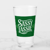 St Patricks Day Sassy Lassie Grappig Iers meisje Glas (Voorkant)
