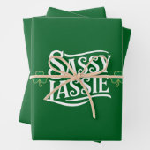 St Patricks Day Sassy Lassie Grappig Iers meisje Inpakpapier Vel (In situ)